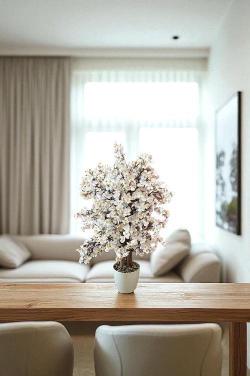 Yoğun Yapraklı 60 cm Yapay Sakura Bahar Dalı Ağacı
