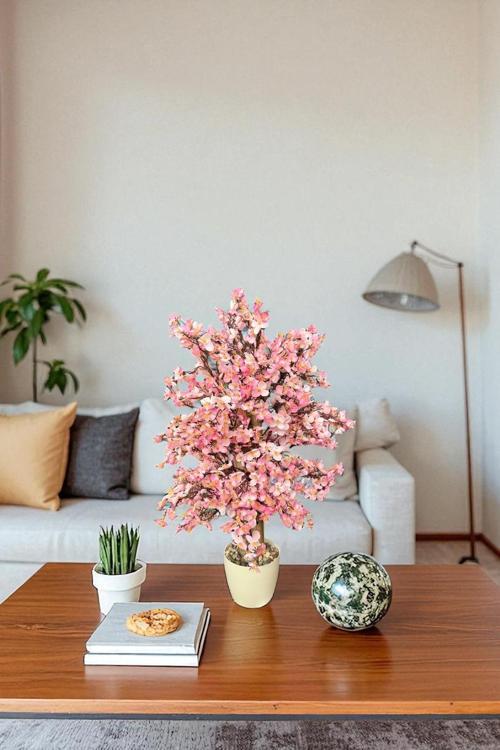 Yoğun Yapraklı 60 cm Yapay Sakura Bahar Dalı Ağacı