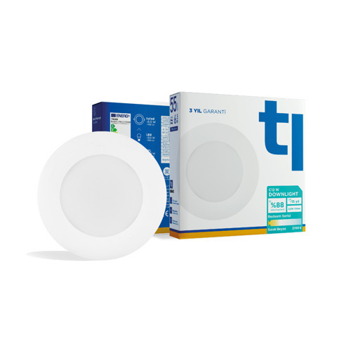 Redeem C12W Downlight, Titreşimsiz, Göz Konforu, Tekli, 706 Lümen, Sıcak Beyaz, 2700 Kelvin