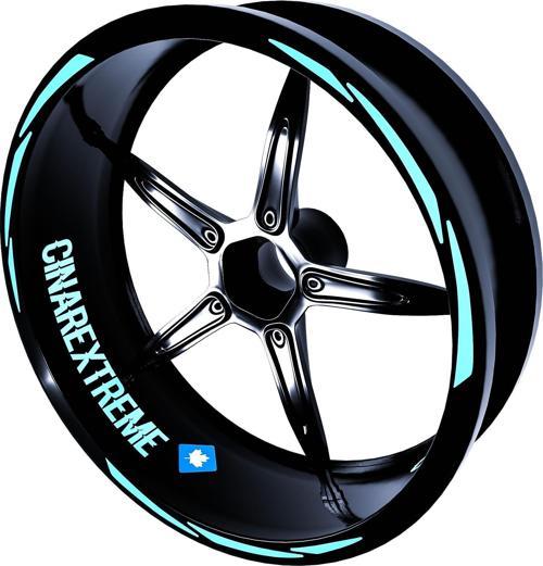 3 Parça Tasarımlı Nane Yeşili Jant Şeridi Sticker Çınar Extreme 