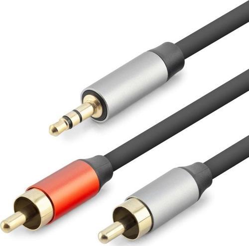3.5 Mm To 2Rca Kablo 2Lıne Gold 3M Siyah HDX1074