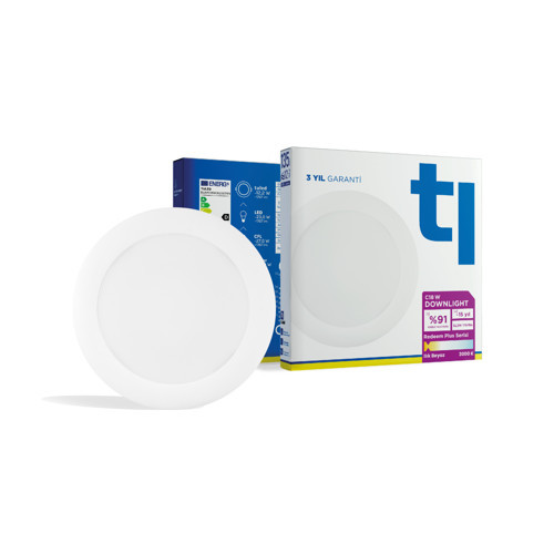 Redeem Plus C18W Downlight, Titreşimsiz, Göz Konforu, Tekli, 1767 Lümen, Ilık Beyaz, 3000 Kelvin