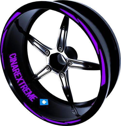 3 Parça Tasarımlı Patlıcan Moru Jant Şeridi Sticker Çınar Extreme 