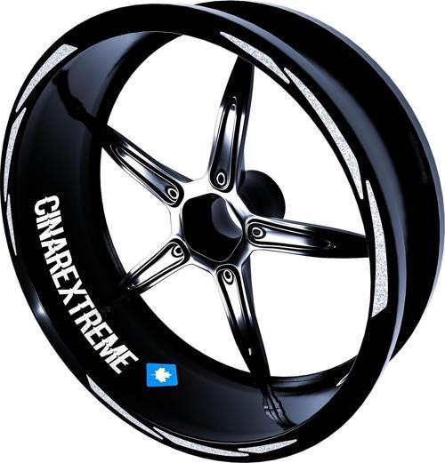 3 Parça Tasarımlı Reflektif Gri Jant Şeridi Sticker Çınar Extreme 