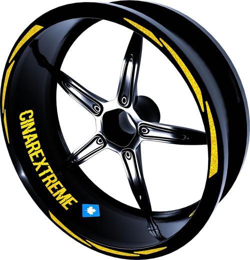 3 Parça Tasarımlı Reflektif Sarı Jant Şeridi Sticker Çınar Extreme 