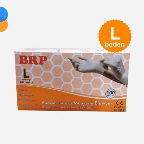 Lateks Pudralı Eldiven Large (L) 100'lü Kutu