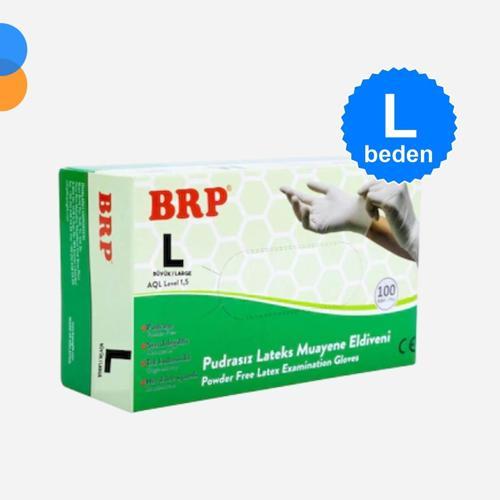 Pudrasız Lateks Muayene Eldiven Large (L) 100'lü Kutu