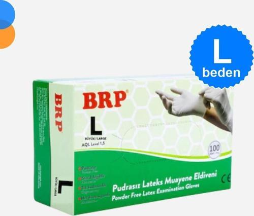 Pudrasız Lateks Muayene Eldiven Large (L) 100'lü Kutu