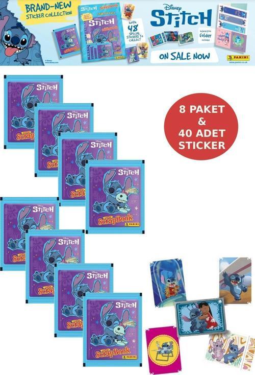 8 Paket Stitch Panini Süper ScrapBook Çıkartma 40 Adet Sticker