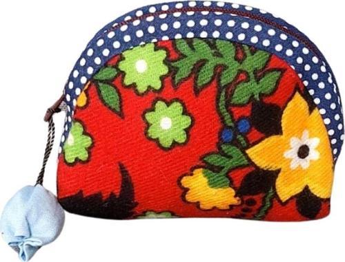 - Sibel 2453 6921 El Yapımı Pazen Kumaş Mavi Süslü Mini Cüzdan