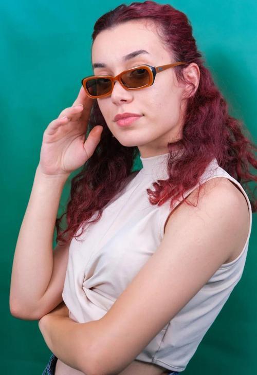 Kadın Kahverengi Kemik Polarize Retro Güneş Gözlüğü Cs003 C16