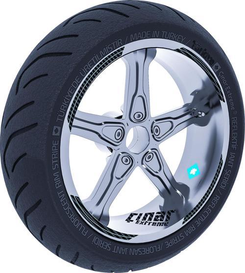 Double Stripe Tasarımlı Siyah Karbon Fiber Dokulu Jant Şeridi Sticker Çınar Extreme 