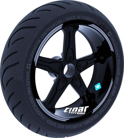 Double Stripe Tasarımlı Taş Grisi Jant Şeridi Sticker Çınar Extreme 