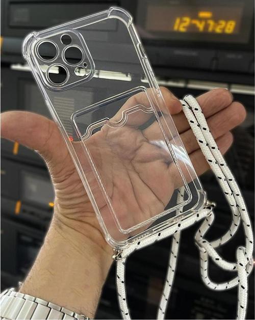 Iphone 12 Pro Max Ile Uyumlu Ipli Boyun Askılı Silikon Kılıf Şeffaf Kartlıklı Dulcet Epiphany Kılıf