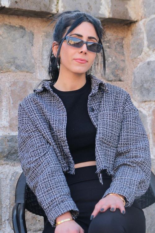 Kadın Mavi Kemik Polarize Retro Güneş Gözlüğü Cs040 C3