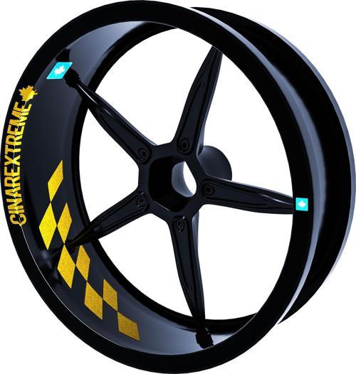Gp Flag Damalı Yaldızlı Gold İç Jant Şeridi Sticker Çınar Extreme 