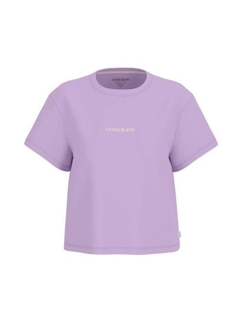 Jeans GJ SS CN BOXY EMBRO LOGO TEE Kadın Lila T-shirt W5RI42K8HM0-G487