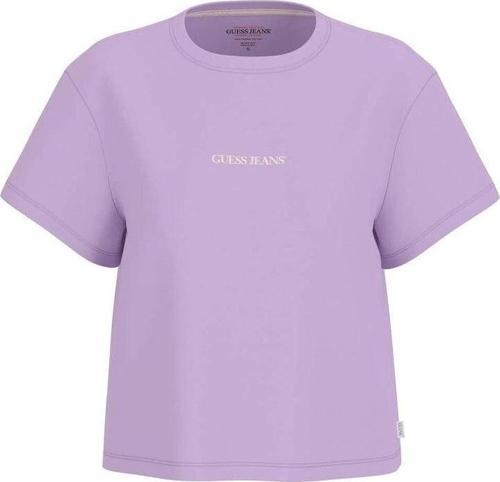 Jeans GJ SS CN BOXY EMBRO LOGO TEE Kadın Lila T-shirt W5RI42K8HM0-G487