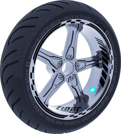 Jet Siyah Moto GP İç Dış Jant Şeridi Takım Sticker Çınar Extreme 