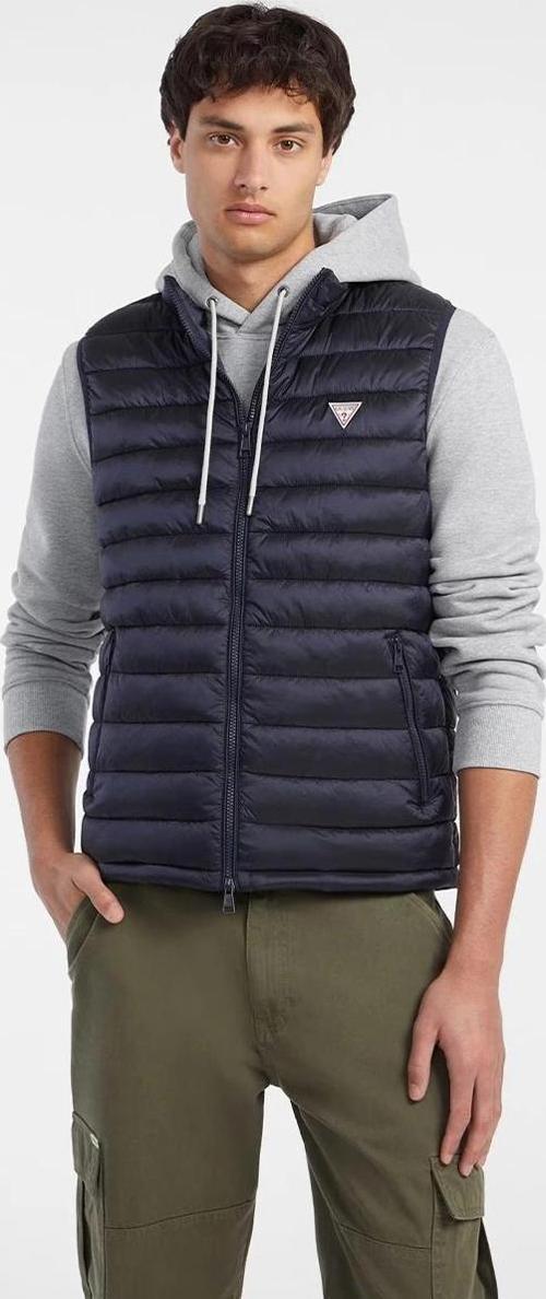 Jeans GJ HOODED PUFFER VES Erkek Siyah Yelek M4YN11WG922-A71W