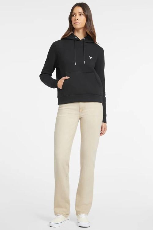 Jeans GJ HOOD REG MINI TRI Kadın Siyah Sweatshirt W4YQ04KC811-JBLK