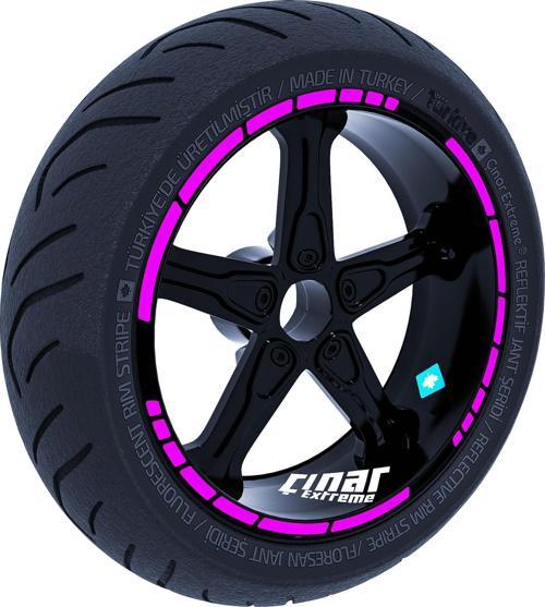 Moto GP Stili Gül Pembesi Jant Şeridi Sticker Çınar Extreme 