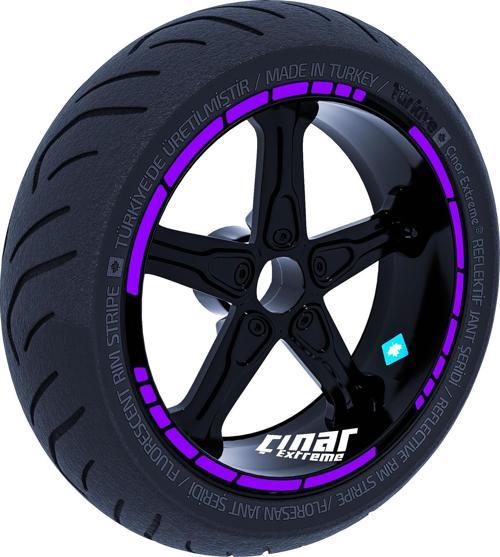 Moto GP Stili Patlıcan Moru Jant Şeridi Sticker Çınar Extreme 