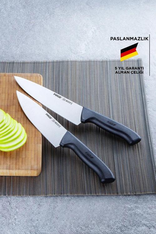 Pirge Siyah Saplı Ecco Şef Çiftler Bıçak Seti 16 Cm Ve 19 Cm 35141
