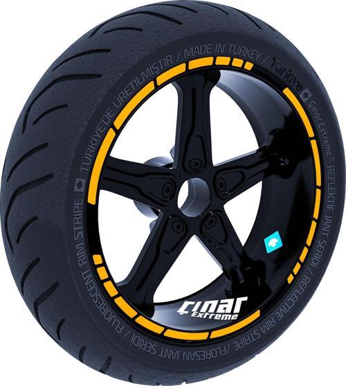 Moto GP Stili Taksi Sarısı Jant Şeridi Sticker Çınar Extreme 