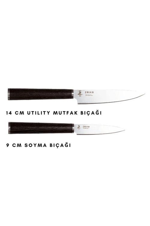 2'Li Set - Utility 14 Cm Ve Soyma Bıçağı 8 Cm - Paslanmaz Çelik