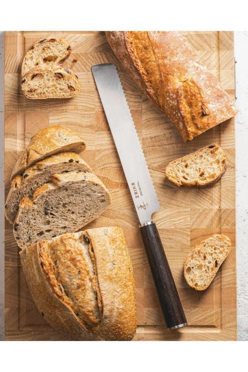 Ekmek Bıçağı Ahşap Saplı Tırtıklı Tasarım - 21 Cm Paslanmaz Çelik