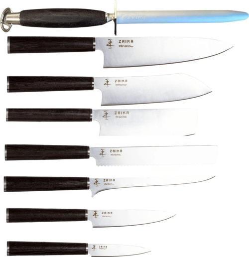 8'Li Komple Set Venge Ağacı Ahşap Saplı Şef Bıçakları Ve Masatı