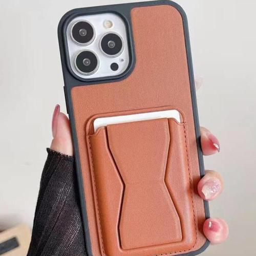 Iphone 12 Pro Max Ile Uyumlu Kılıf Stand Olabilen Deri Kılıf Kartlık Özellikli Emollient Kılıf