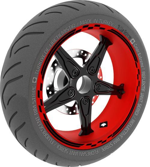 Moto GP Yarış Bayraklı Jet Siyah Jant Şeridi Sticker Çınar Extreme 