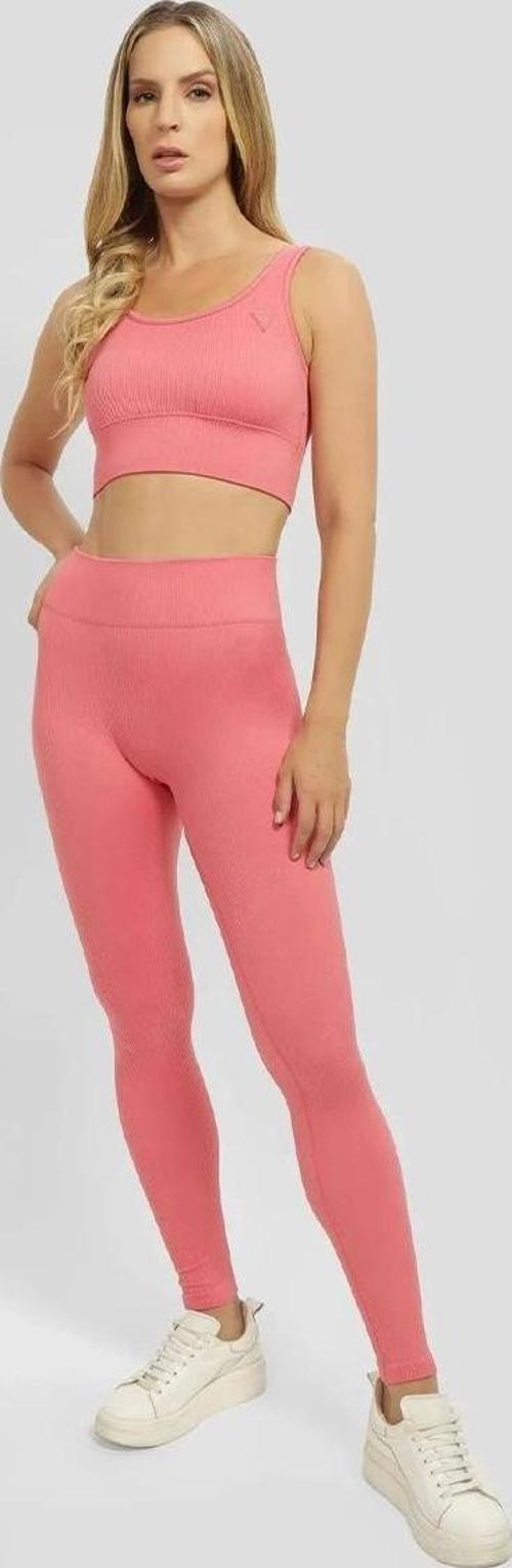 SARA RIB-SEAMLESS LE Kadın Pembe Tayt V4YB00Z3F90-G65P