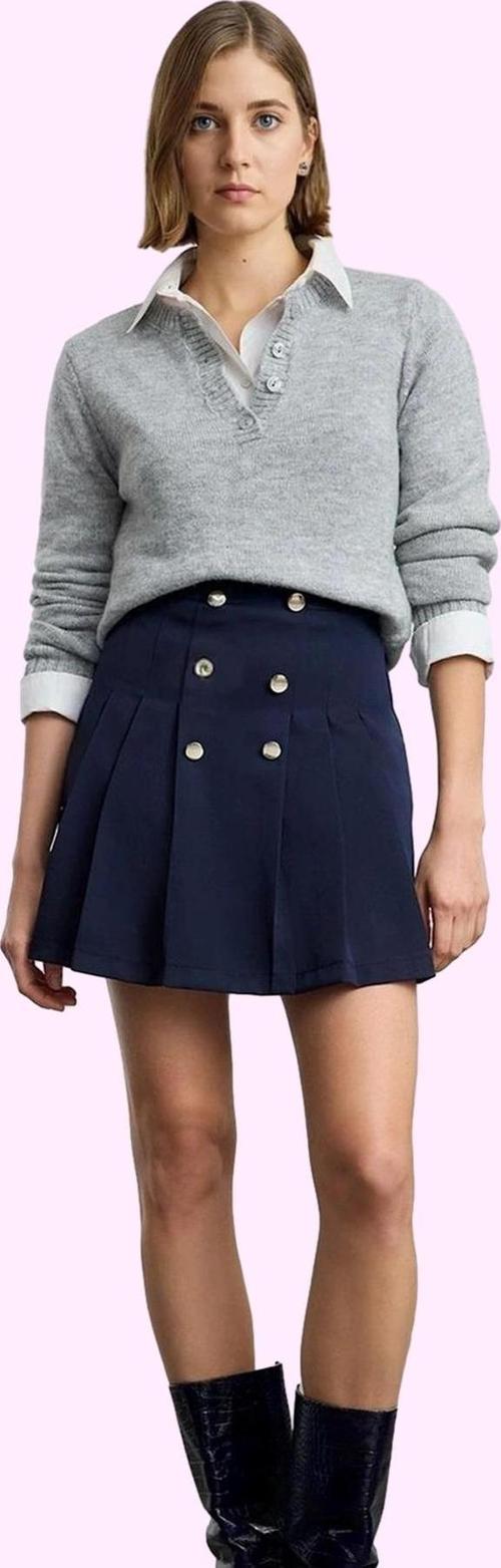 Kadın A line Etek Kemer Detaylı Pileli Dokuma Finike Kumaş Kışlık Yaz Aylarının Vazgeçilmezi