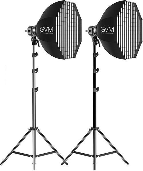 P80S-2D 80W Softbox'Lı Spot Led Işık 2'Li Set