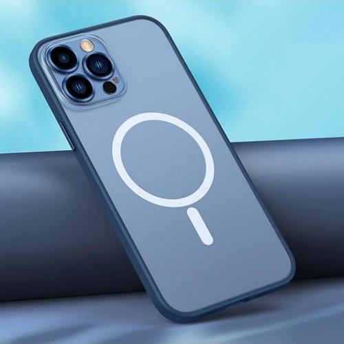 Iphone 13 Pro Max Ile Uyumlu Şeffaf Renkli Transparan Chatoyant Magsafe Uyumlu Kılıf Lacivert