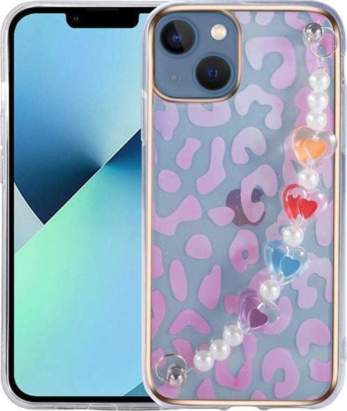 Iphone 13 Ile Uyumlu Kılıf Kalp Desenli Tutacaklı Mellifluous Kılıf Pembe