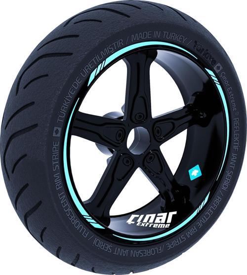Nane Yeşili 4 Parçalı Keskin Jant Şeridi Sticker Çınar Extreme 