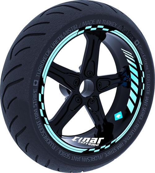 Nane Yeşili Moto GP İç Dış Jant Şeridi Takım Sticker Çınar Extreme 