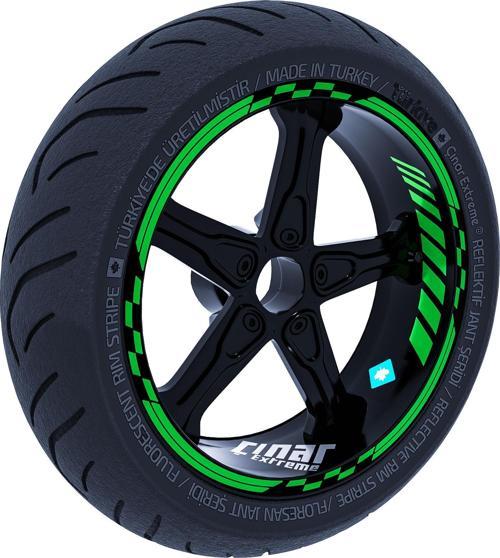 Orman Yeşili Moto GP İç Dış Jant Şeridi Takım Sticker Çınar Extreme 