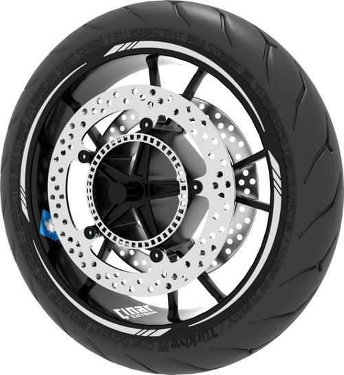 Reflektif Beyaz (Gri) 4 Parçalı Keskin Jant Şeridi Sticker Çınar Extreme 