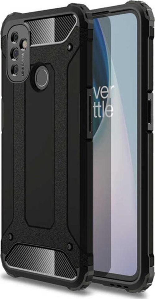 Oneplus Nord N100 Uyumlu Shockproof Slikon Zırh Siyah Kılıf