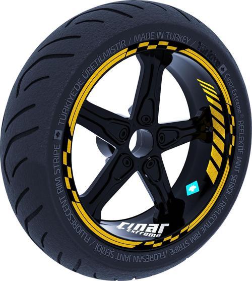 Yaldızlı Gold Moto GP İç Dış Jant Şeridi Takım Sticker Çınar Extreme 