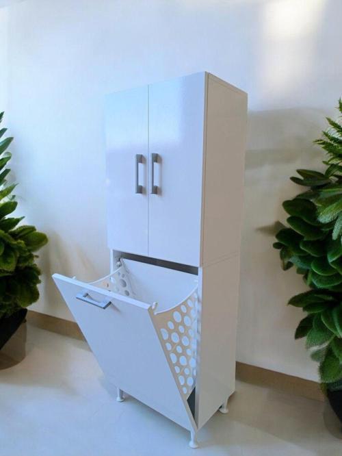Çok Amaçlı Banyo Kiler Çamaşır Sepetli Dolap