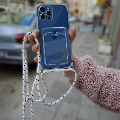 Iphone 14 Plus Ile Uyumlu Ipli Boyun Askılı Silikon Kılıf Şeffaf Renk Kartlık Dulcet Epiphany Kılıf