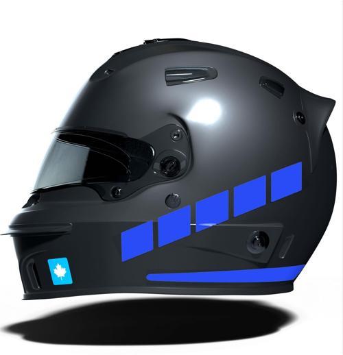 Şerit Tasarımlı Azur Mavi Motosiklet Kask Sticker Çınar Extreme 