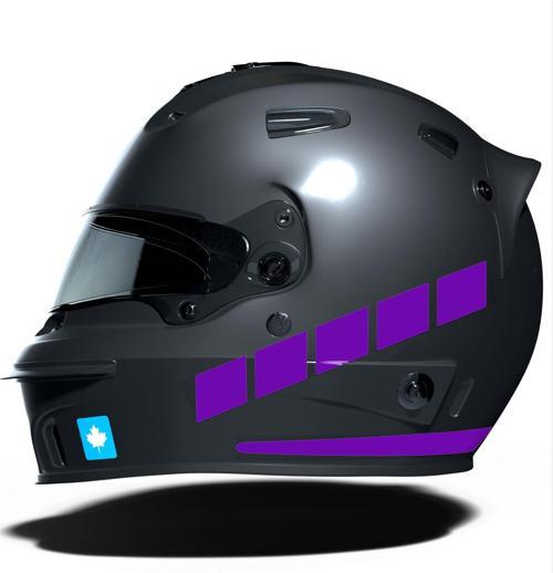 Şerit Tasarımlı Patlıcan Moru Motosiklet Kask Sticker Çınar Extreme 