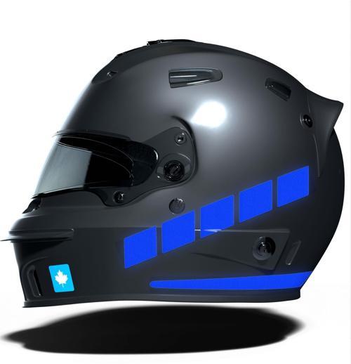 Şerit Tasarımlı Reflektif Mavi Motosiklet Kask Sticker Çınar Extreme 